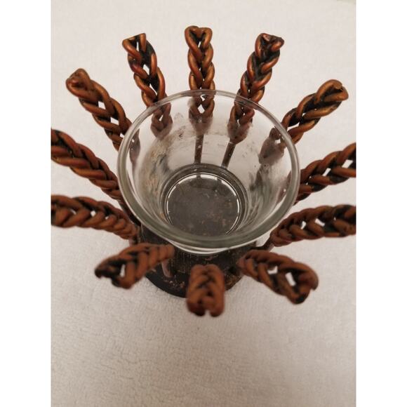 Copper look twisted small candle holder Item#253 - Picture 2 of 13